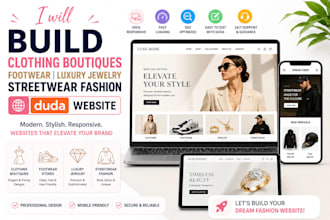 build clothing boutiques footwear luxury jewelry streetwear fashion duda website