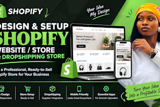 build shopify website, create shopify store or shopify dropshipping store