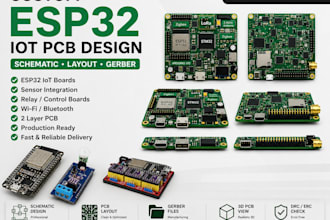 design custom esp32 with iot, pcb, sensor and gerber