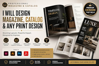 design your magazine cover, layout or full magazine in canva, catalog, brochure