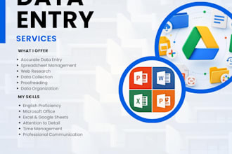 handle data entry, web research and administrative support
