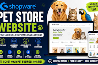 design shopware 6 website pet stores aquarium shops animal supply stores