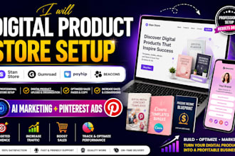 build stanstore gumroad payhip beacon ai marketing digital product pinterest ads