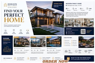 design real estate brochure, property flyer and listing catalog