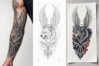 do a tattoo design of tattoo sleeve