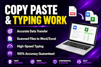 do professional copy paste work typing work and data entry
