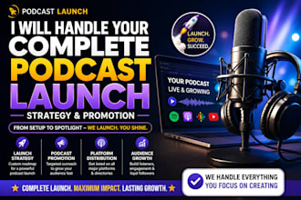 handle your complete podcast launch strategy and promotion