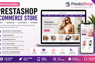 create prestashop fashion electronics beauty jewelry furniture ecommerce store