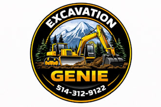 create graceful and fantastic excavation logo design