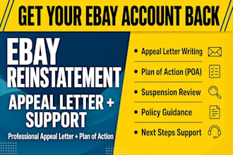 write ebay appeal letter for account reinstatement and suspension help