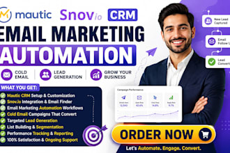 create mautic snov io CRM email marketing automation cold email lead generation