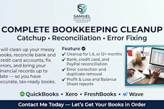 do bookkeeping cleanup, catchup, and reconciliation in accounting software