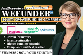 create an investor ready equity crowdfunding campaign for wefunder