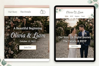 design wedding website with invitations, rsvp, cards
