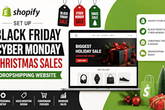 set up shopify black friday cyber monday  christmas sales dropshipping website
