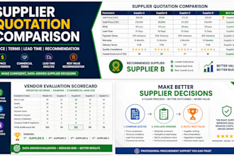 compare supplier quotations and create a vendor evaluation scorecard