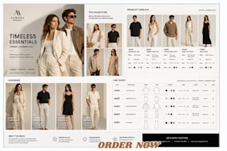 design fashion lookbook, clothing catalog and line sheet for brand