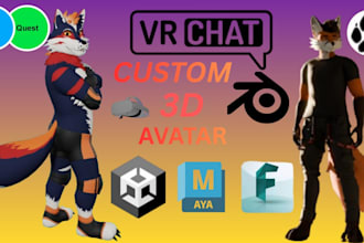 create 3d character, vrchat, furry avatar, and 3d model