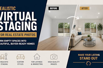 do realistic virtual staging for real estate property photos