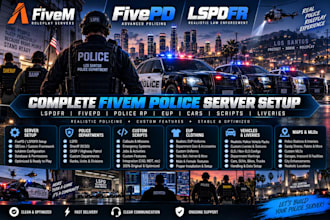 make fivem lspdfr fivepd server setup police law eup cloth cars scripts liveries