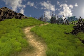 design 3d game environment, level, landscape and terrain