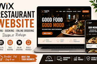design wix restaurant website restaurant menu booking reservation website