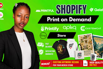 do shopify dropshipping print on demand website printify printful etsy pod store