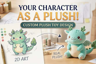 turn your character into a cute plush toy design