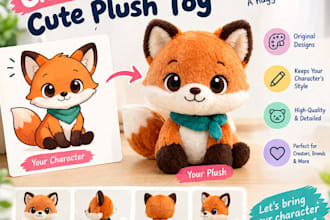 turn your character into a cute plush toy design