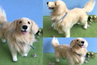 create lifelike custom pet sculpture 3d dog replica keepsake wool animal figure