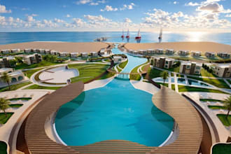 develop resort master plan, recreational park, rv campground cgi render,site map
