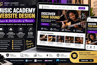 build a modern music school website for lessons and courses