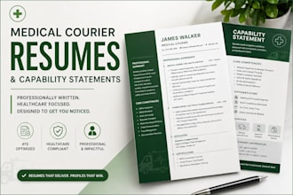 write, revamp, and design medical courier resumes and capability statements