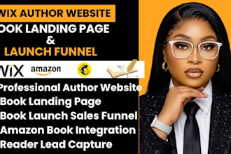 design a wix author website, book landing page and book launch sales funnel