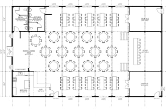 redraw 2d event floor plan, banquet setups, wedding hall layout, seating charts