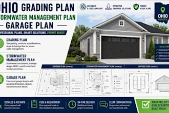design ohio grading plan, stormwater management plan, garage plan