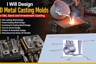 design 3d metal casting mold for die sand and investment casting