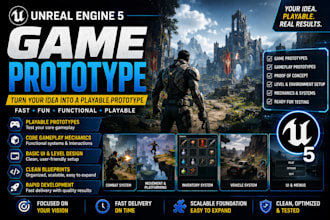 develop unreal engine 5 games, prototypes and gameplay mechanics