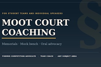 coach your moot court memorial and oral argument