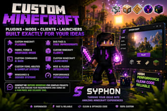 develop custom minecraft mods, plugins and features