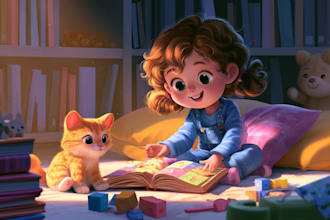 illustrate children book illustration, kids book