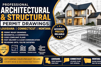 architectural and structural permit drawings in louisiana connecticut montana