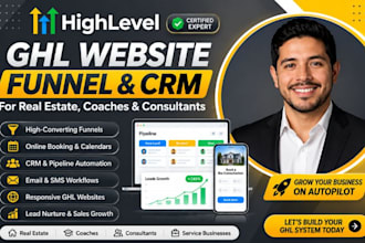 build gohighlevel website ghl funnel CRM booking for real estate coaches website