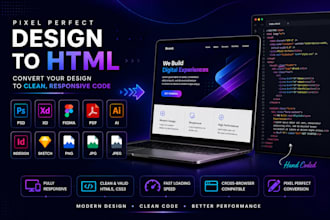 convert psd, pdf to html, responsive website