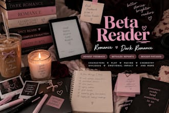 beta read your romance or dark romance novel