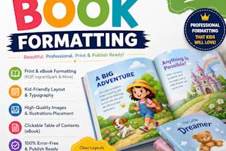formatearé tu libro infantil para KDP, amazon e ingramspark