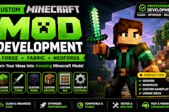 develop custom minecraft forge mod, fabric mod, neoforge mod and custom modpack