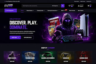 design video game shopify store trading card website gaming accessories website