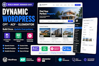create wordpress custom post type acf dynamic content and elementor website