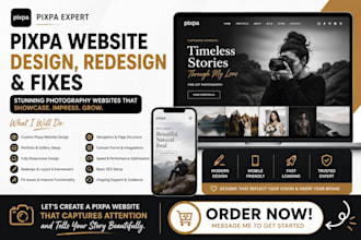 fix pixpa website design and redesign pixpa website build photography website